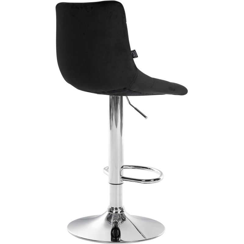 Tabouret de bar Jerry en velours, chromé noir
