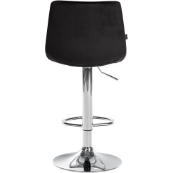 Tabouret de bar Jerry en velours, chromé noir