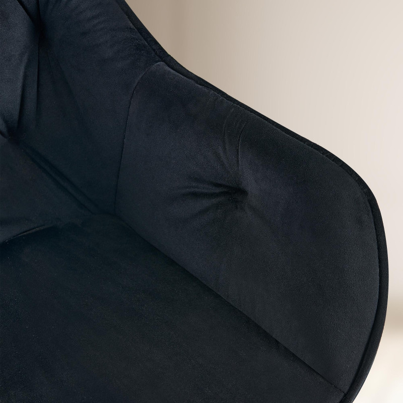 Chaise visiteur Cassis velours | noir