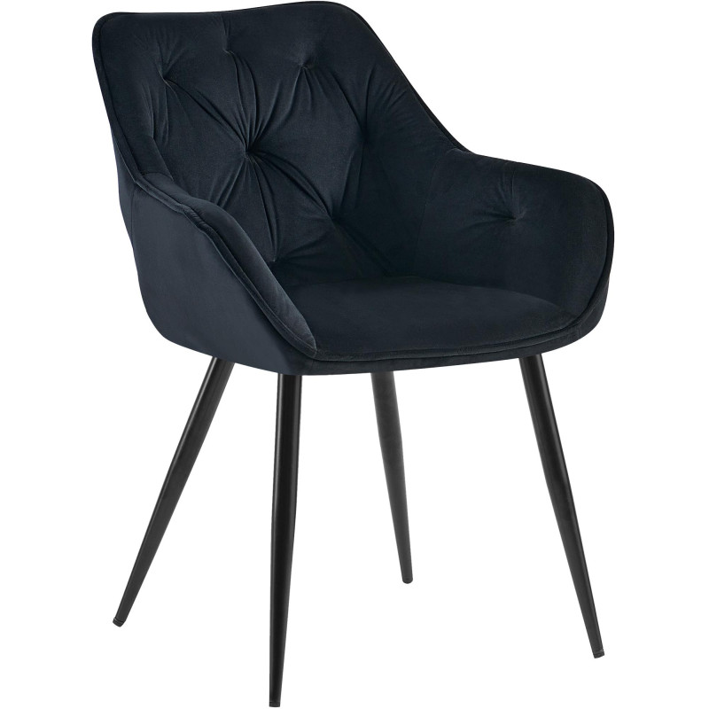 Chaise visiteur Cassis velours | noir