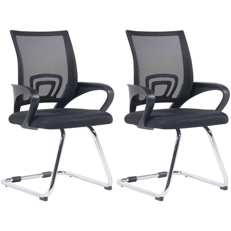 Lot de 2 chaises visiteurs Eureka | noir