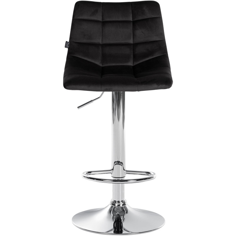 Tabouret de bar Jerry velours chrome noir