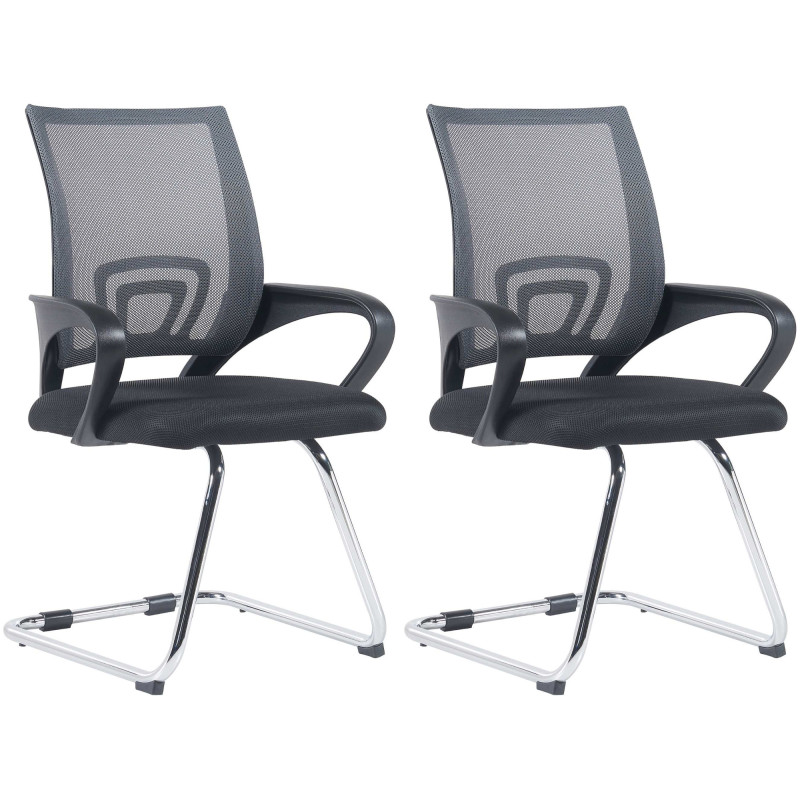 Lot de 2 chaises visiteurs Eureka | gris