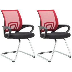 Lot de 2 chaises visiteurs Eureka | rouge