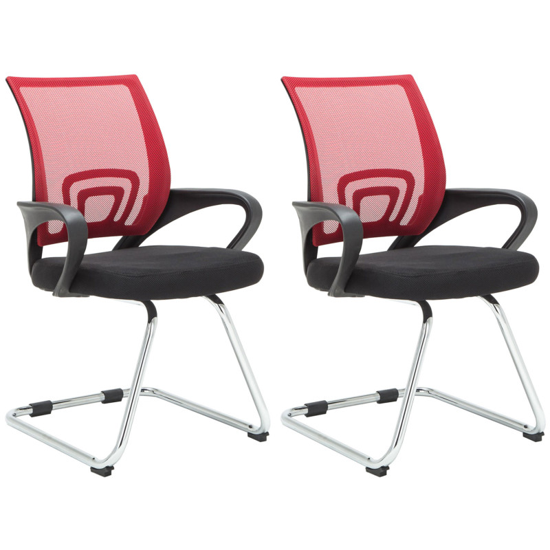 Lot de 2 chaises visiteurs Eureka | rouge
