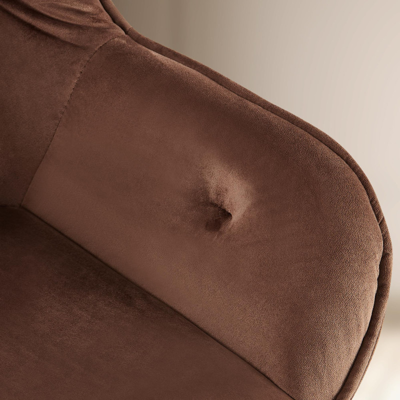 Chaise visiteur Cassis velours | brun