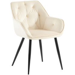 Chaise visiteur Cassis velours | crème