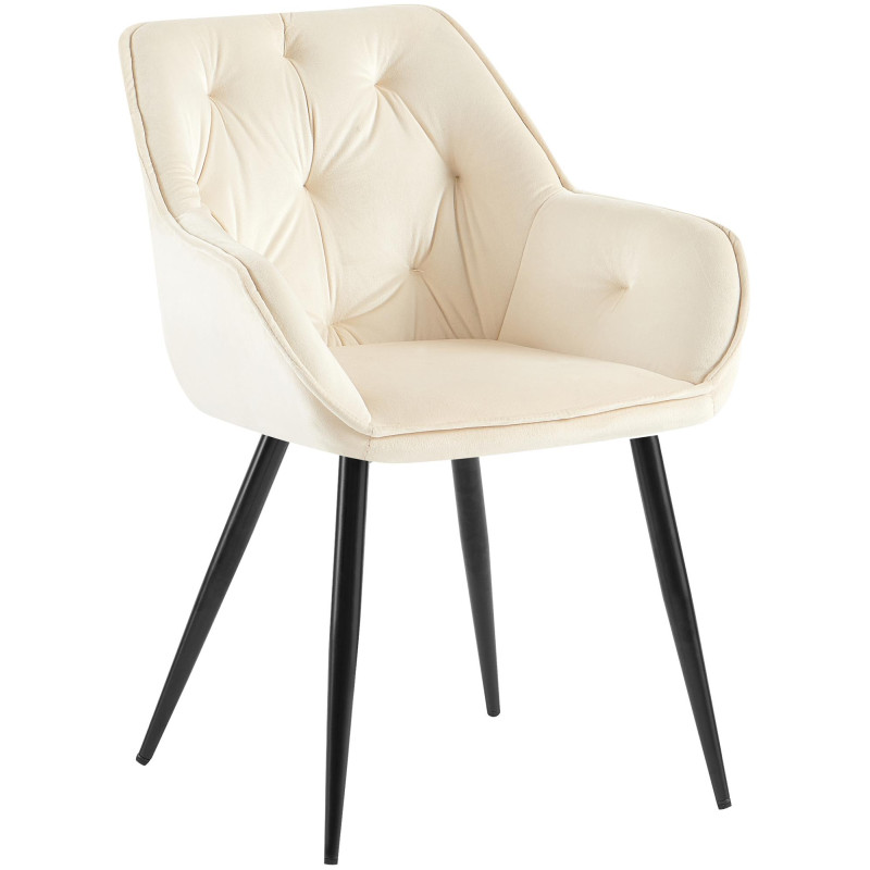 Chaise visiteur Cassis velours | crème