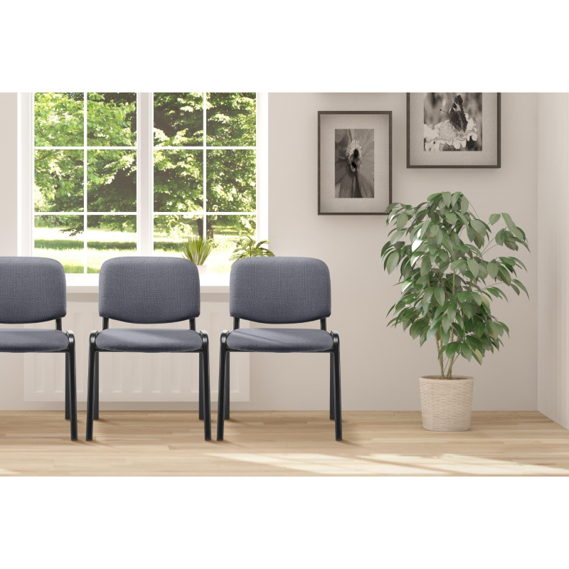 Chaise visiteur Ken en tissu | gris