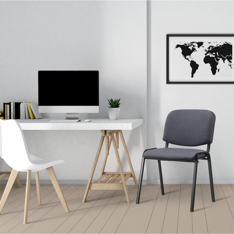 Chaise visiteur Ken en tissu | gris