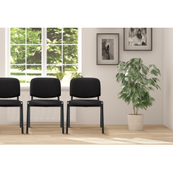 Chaise visiteur Ken en tissu | noir