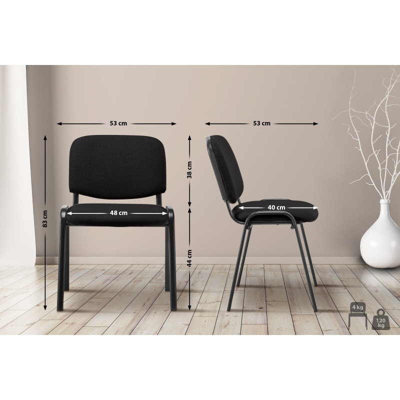 Chaise visiteur Ken en tissu | noir