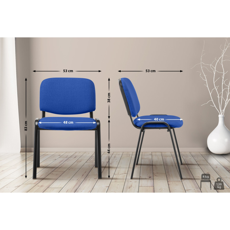 Chaise visiteur Ken en tissu | bleu
