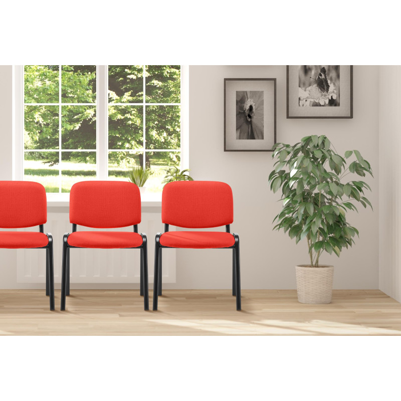 Chaise visiteur Ken en tissu | rouge