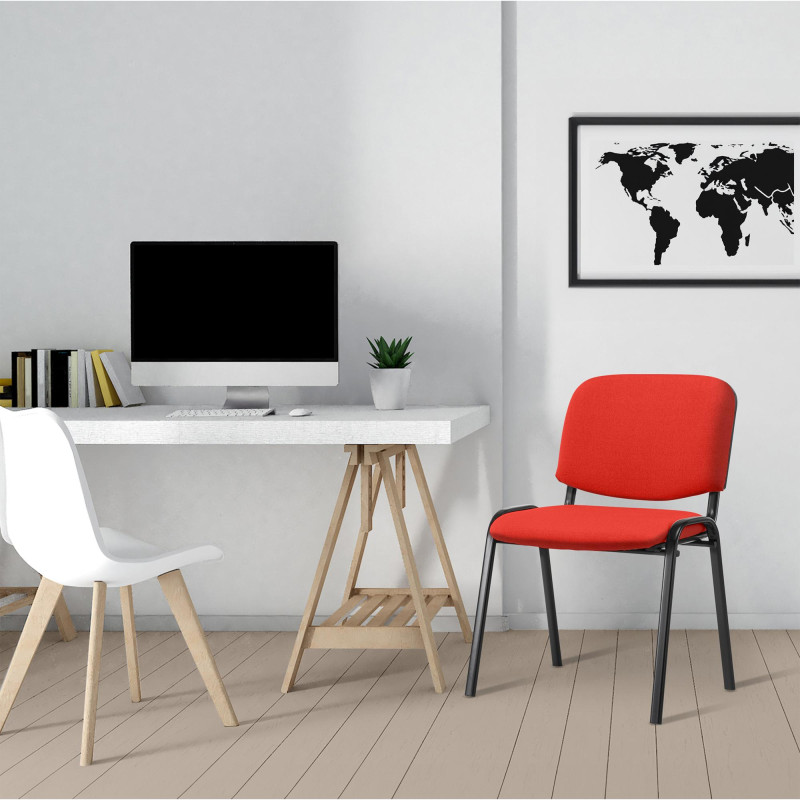 Chaise visiteur Ken en tissu | rouge