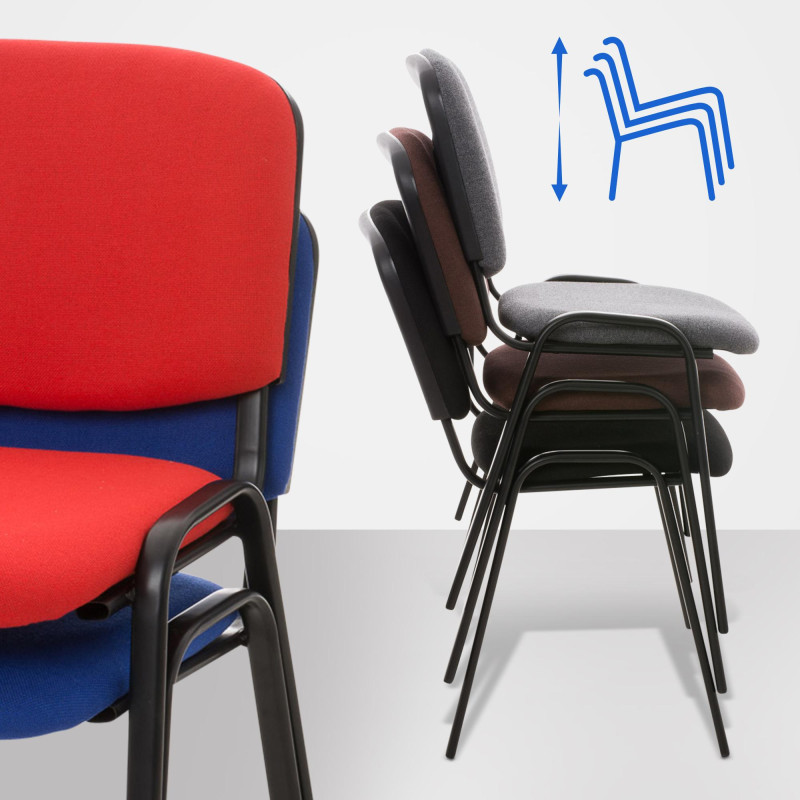 Chaise visiteur Ken en tissu | rouge