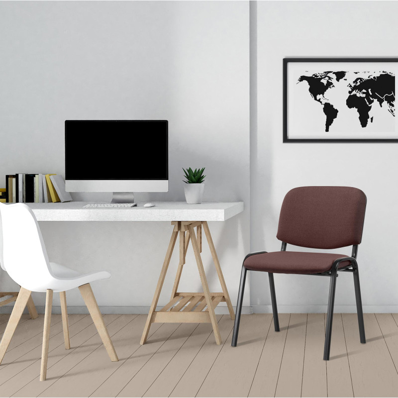 Chaise visiteur Ken en tissu | brun
