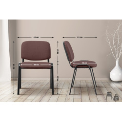 Chaise visiteur Ken en tissu | brun