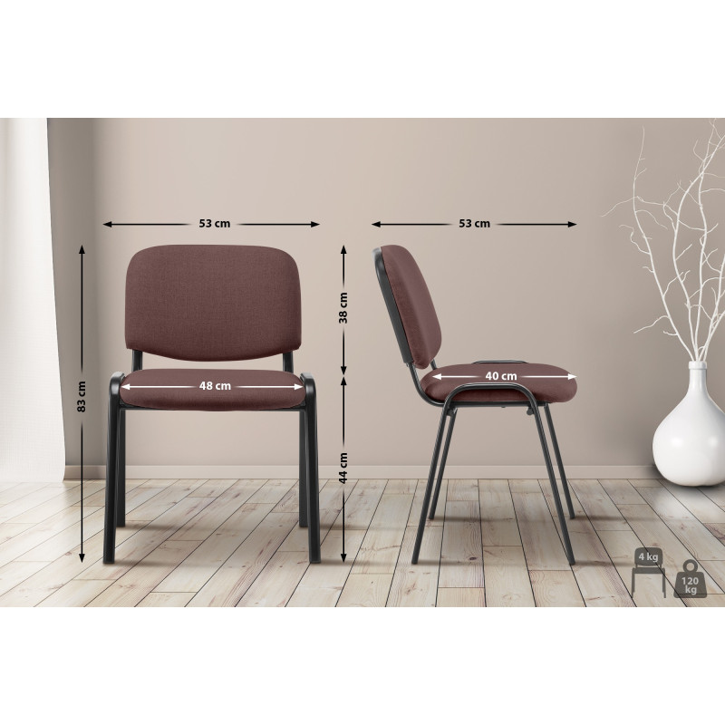 Chaise visiteur Ken en tissu | brun