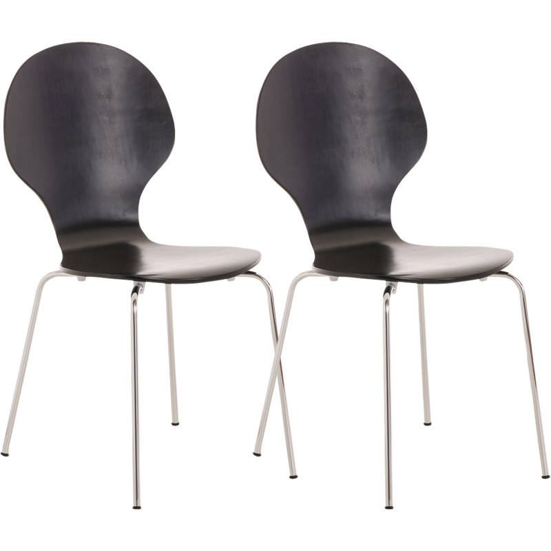 Lot de 2 chaises visiteurs Diego | noir