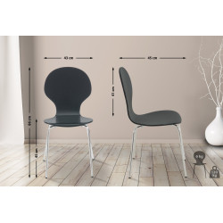 Lot de 2 chaises visiteurs Diego | noir