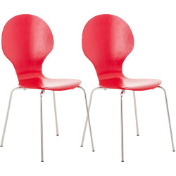 Lot de 2 chaises visiteurs Diego | rouge