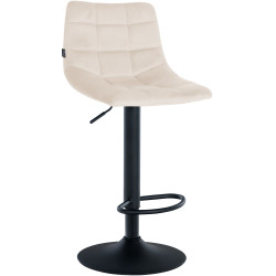Tabouret de bar Jerry velours noir crème