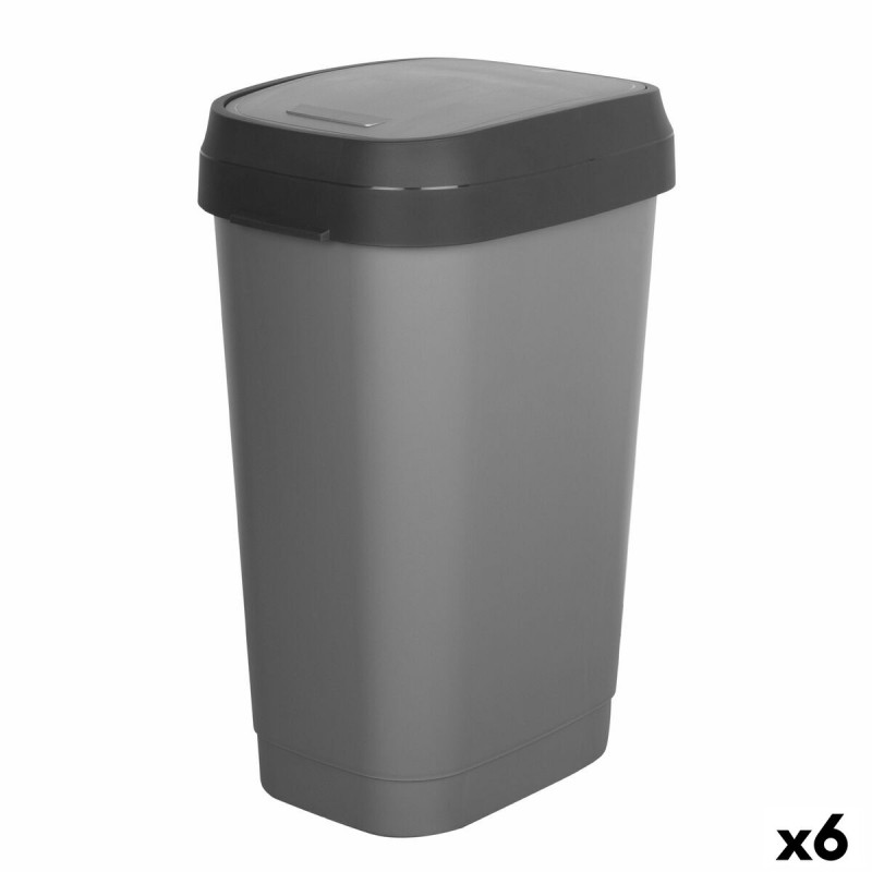 Poubelle Curver Gris foncé Plastique 50 L (6 Unités)