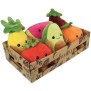 JEMINI Fruity 's cagette de 6 peluches toutes douces fruits et légumes +/- 17 cm