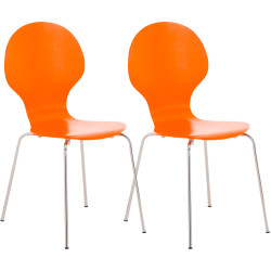 Lot de 2 chaises visiteurs Diego | orange