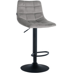 Tabouret de bar Jerry velours noir gris