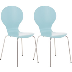 Lot de 2 chaises visiteurs Diego | bleu clair