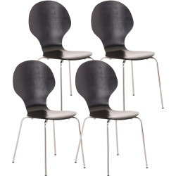 Ensemble de 4 chaises visiteurs Diego | noir
