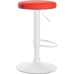 Lot de 2 tabourets de bar Ponte, simili cuir blanc