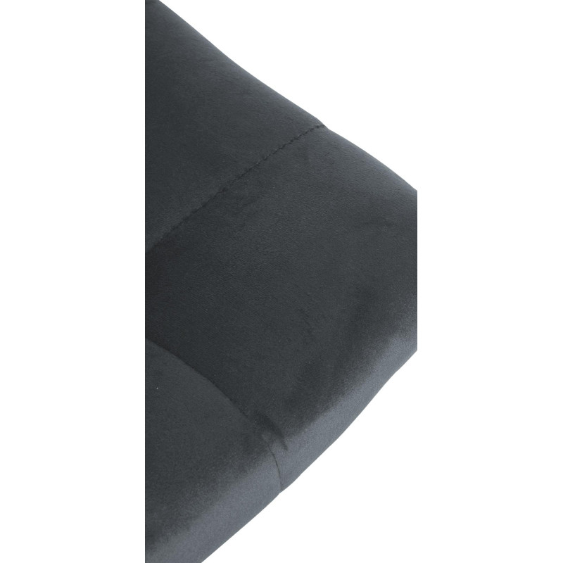 Tabouret de bar Jerry velours noir gris foncé