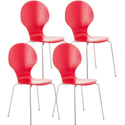 Ensemble de 4 chaises visiteurs Diego | rouge