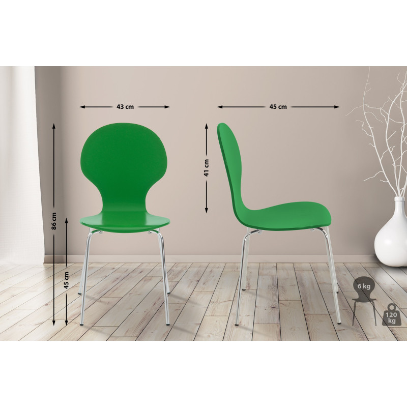 Ensemble de 4 chaises visiteurs Diego | vert