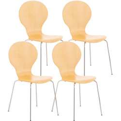 Ensemble de 4 chaises visiteurs Diego | nature