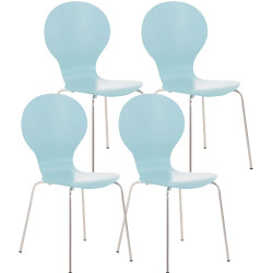 Ensemble de 4 chaises visiteurs Diego | bleu clair