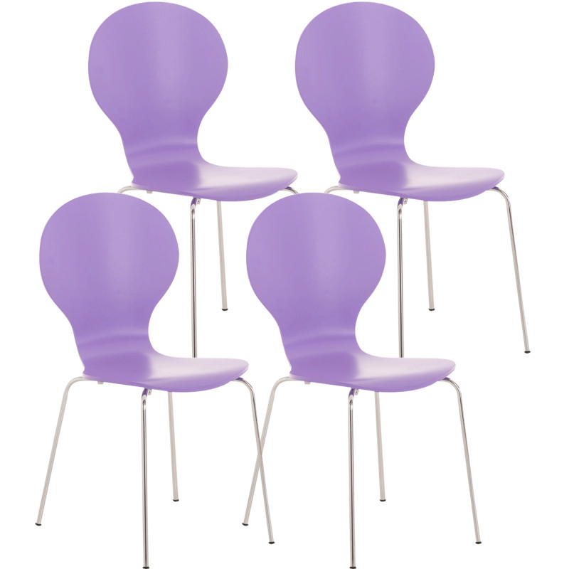Ensemble de 4 chaises visiteurs Diego | violet