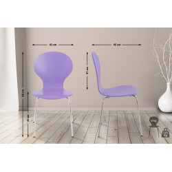 Ensemble de 4 chaises visiteurs Diego | violet