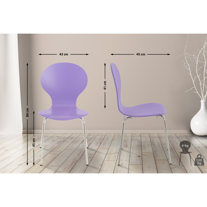 Ensemble de 4 chaises visiteurs Diego | violet
