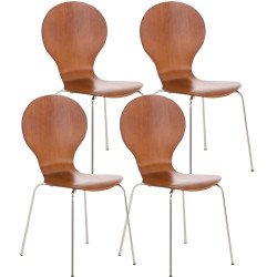 Ensemble de 4 chaises visiteurs Diego | brun