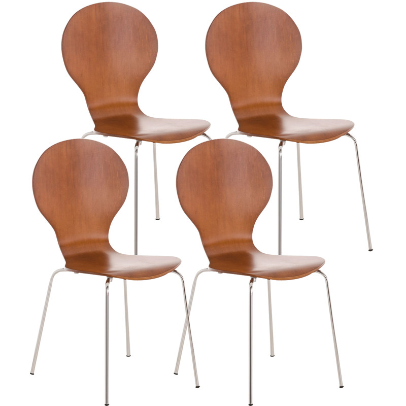 Ensemble de 4 chaises visiteurs Diego | brun