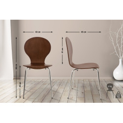 Ensemble de 4 chaises visiteurs Diego | brun