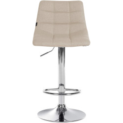 Sgabello Jerry in tessuto crema,cromo