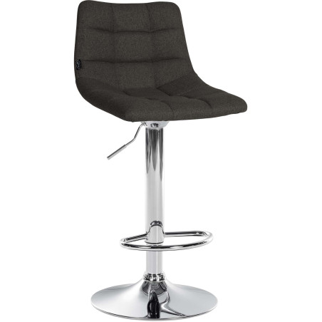 Tabouret de bar Jerry tissu chrome gris foncé