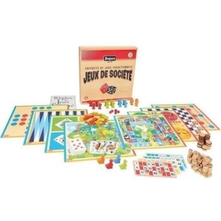 JEUJURA Coffret de Jeux de société traditionnels - Coffret en bois