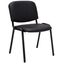 Chaise visiteur Ken en cuir artificiel | noir