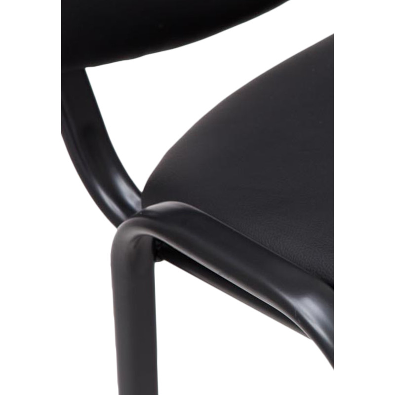 Chaise visiteur Ken en cuir artificiel | noir